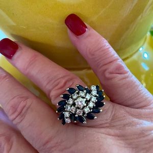 Genuine 14k Diamonds & Sapphire Ring